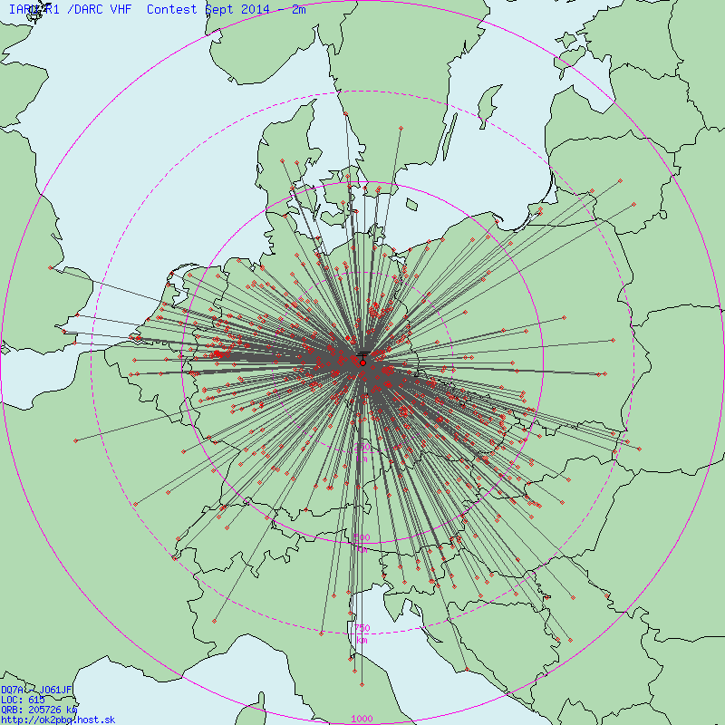 QSO Map Sept 2014 vhf
